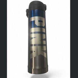 VICTORIA'S SECRET PINK Blue Silver Stainless Steel Insulated Travel Mug Thermos